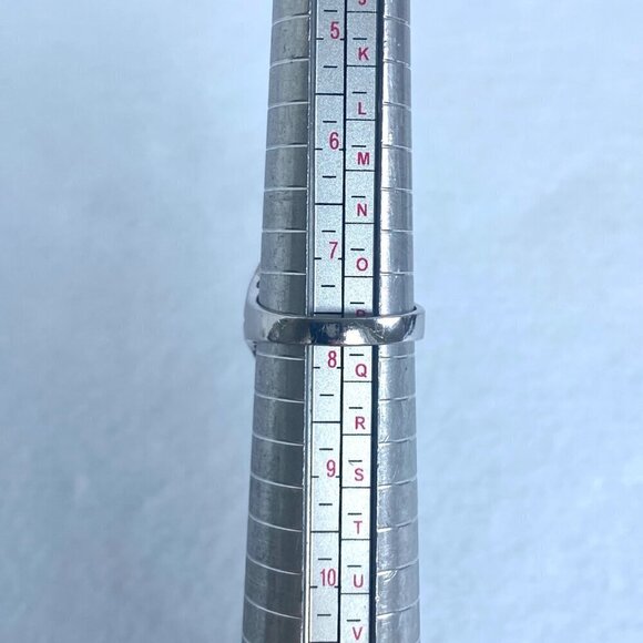 Sterling Silver 925 CFJ Round Moonstone Cabochon Oval Scrollwork Ring Sz 7.75 - Picture 9 of 16